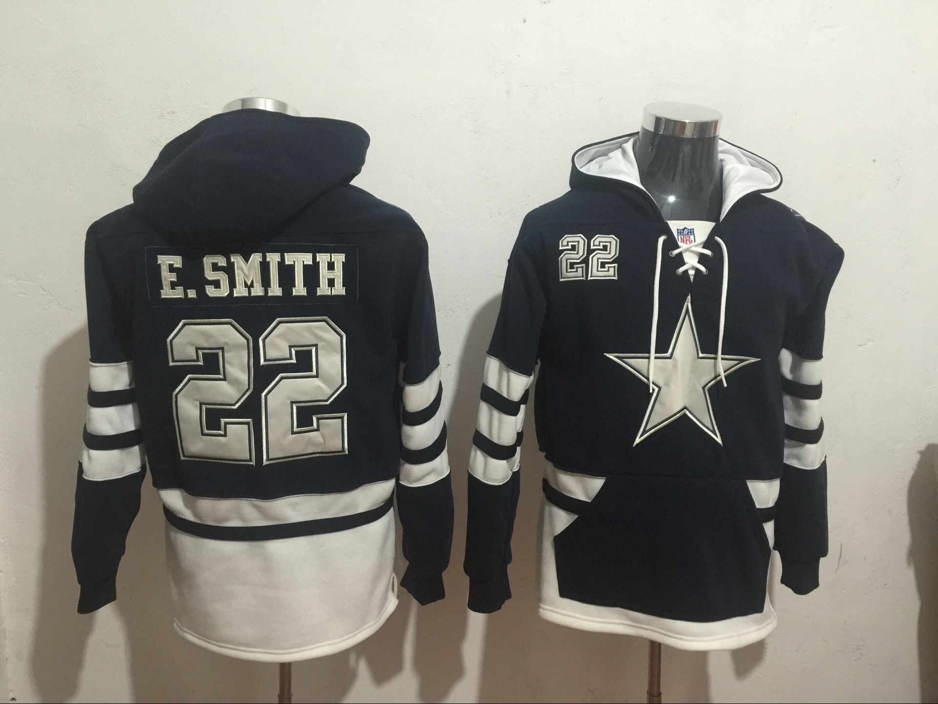 Men NFL Nike Dallas Cowboys #22 E Smith blue Sweatshirts